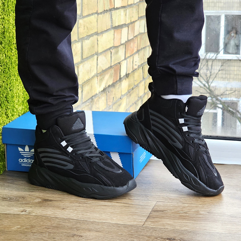 Зимові високі Кросівки Adidas 700 Чорні з Хухом Чоловічі Черевi Черевики Адідас (розміри: 41,42,43,44,45,46) - 90-1 Дніпро - фото 10