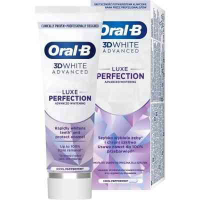 Зубная паста Oral-B 3D White Advanced Luxe Perfection Прохлада перечной мяты 75 мл (8700216922784) Винница