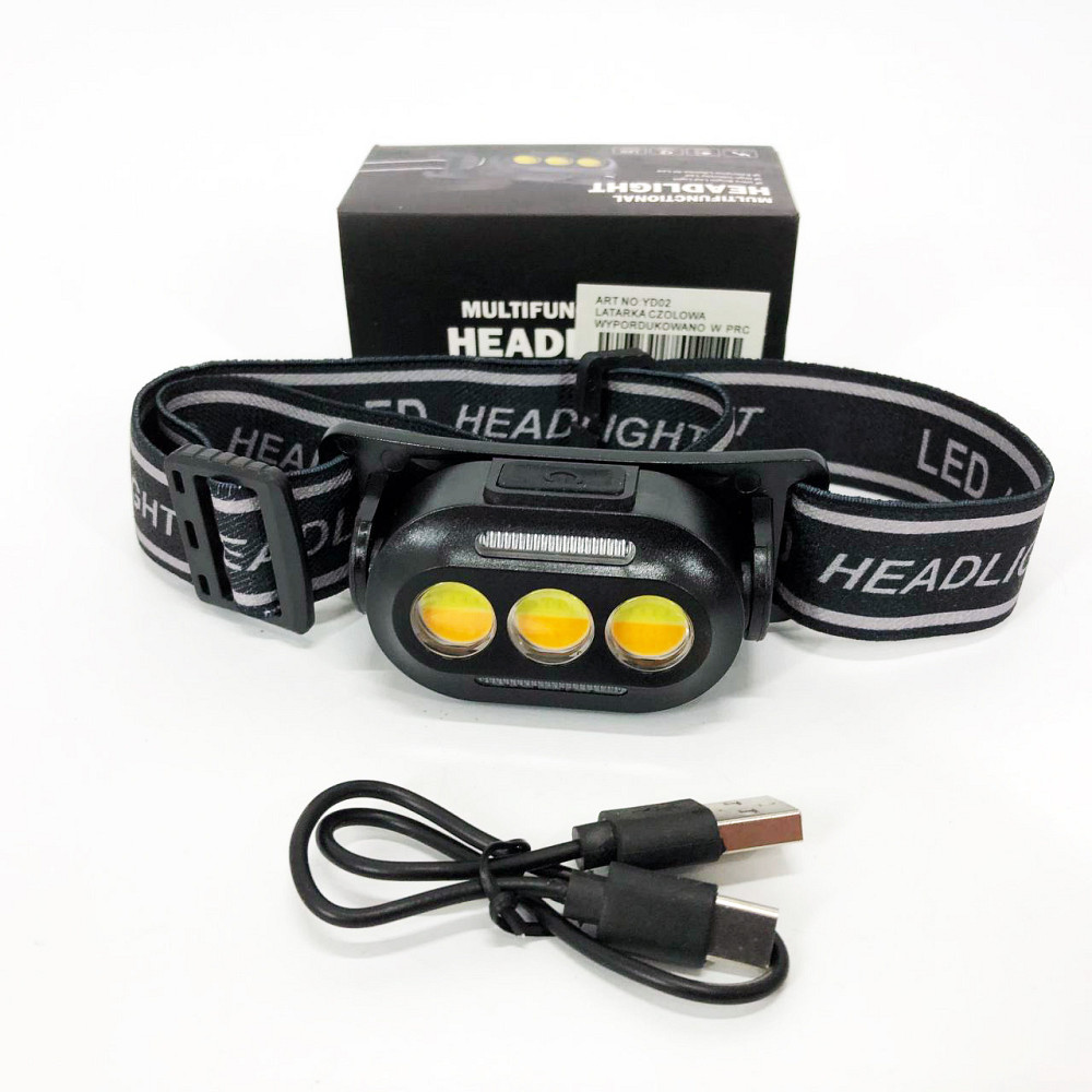Легкий фонарик на голову YD02-COB, Фонарь налобный аккумуляторный светодиодный с зарядкой SQ-27 Львов - изображение 9