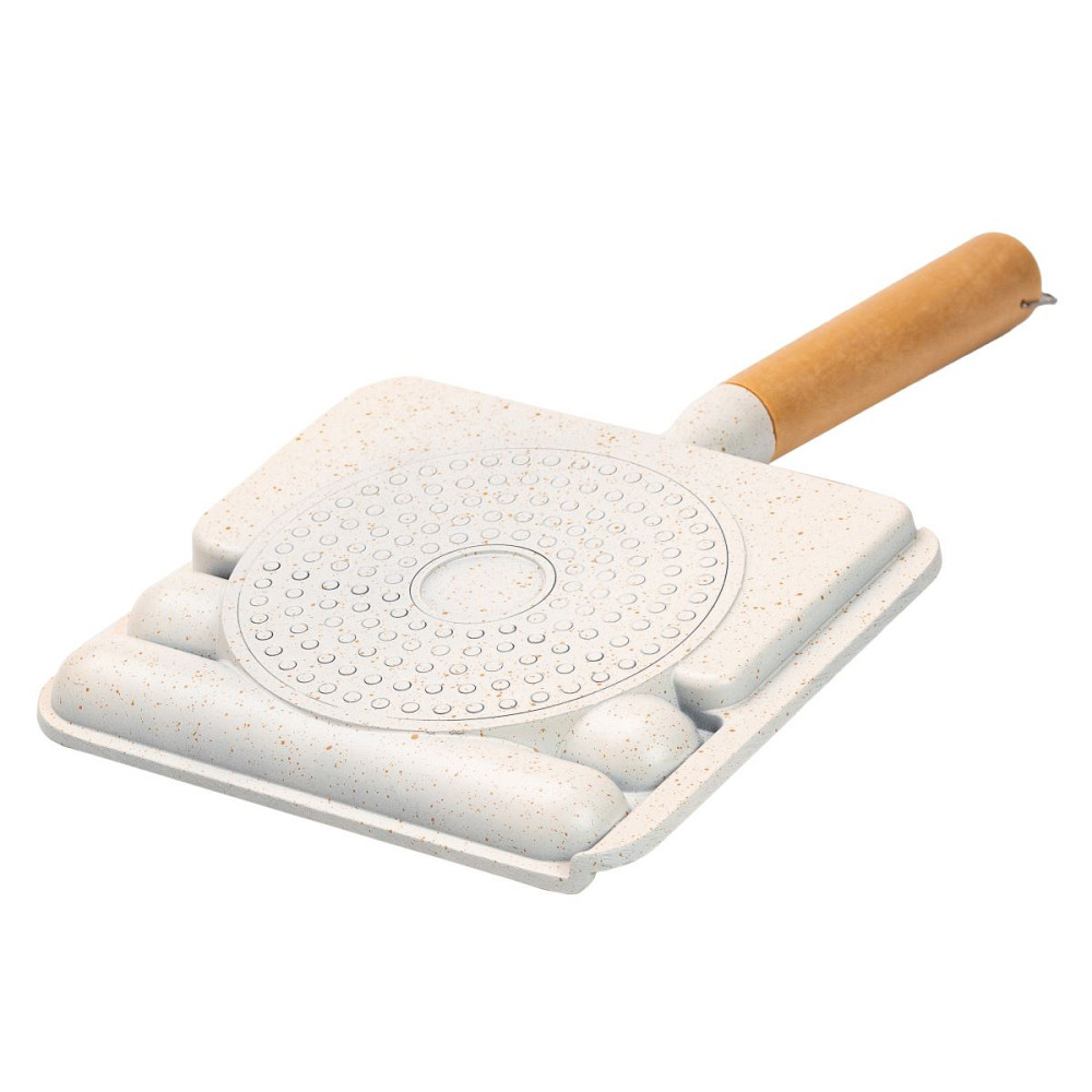 Сковорода прямокутна на 3 секції з антипригарним покриттям бежева HP39572W Коломия - фото 7