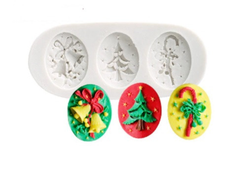 Молд новогодний из силикона 50 на 110 мм серый Киев - изображение 1