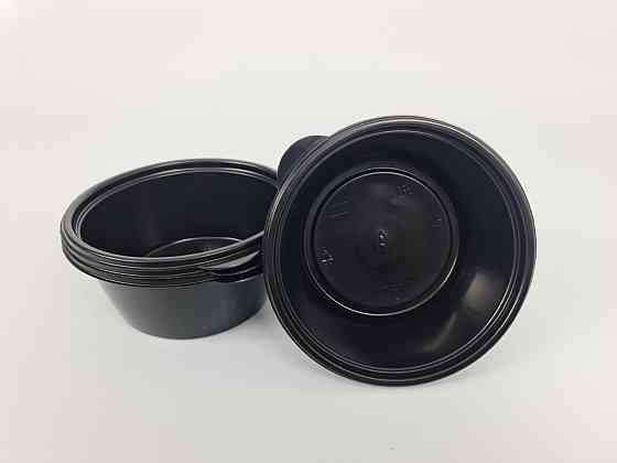 Супница черная 500 мл PP (миска) D144 герметичного типу  (50 шт) Харьков
