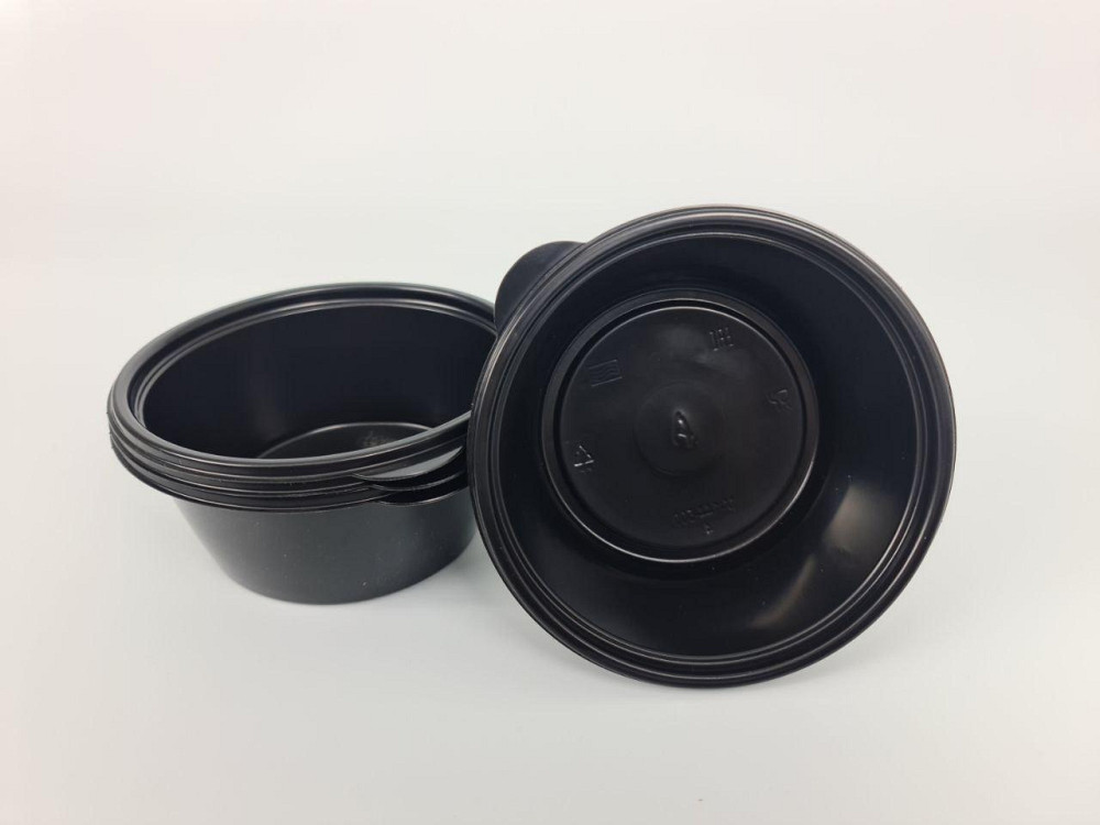 Супниця чорна 500 мл PP (міска) D144 герметичного типу (50 шт.) Харків - фото 3