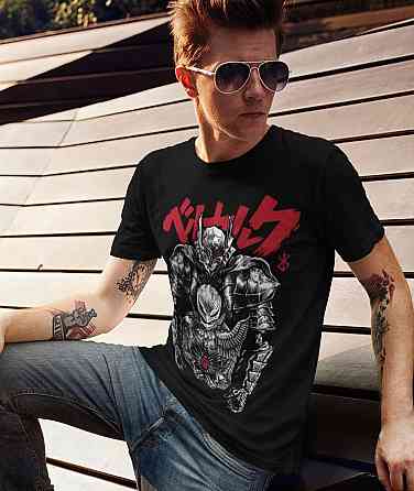 Футболка аниме Берсерк Манга Стрип Гутс оверсайз (S/M/L) Черний AnimeJ1049 Днепр