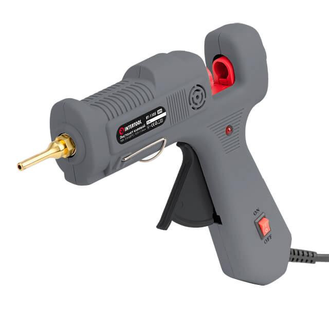 Пістолет клейовий 90(290) Вт, 215-230°C, під стрижні 10,8-11,5 мм, 13-30 г/хв INTERTOOL RT-1105 Київ - фото 2