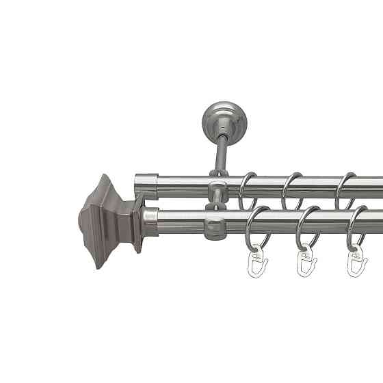 Карниз Orvit Борджеза металевий дворядний відкритий Нержавіюча Сталь 19\19 мм 160 см (00-00016054) Львів