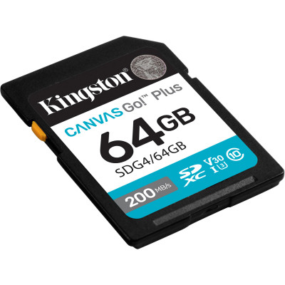 Карта пам&apos;яті Kingston 64GB SDXC сlass 10 UHS-I U3 V30 Canvas Go Plus G4 (SDG4/64GB) Вінниця - фото 2