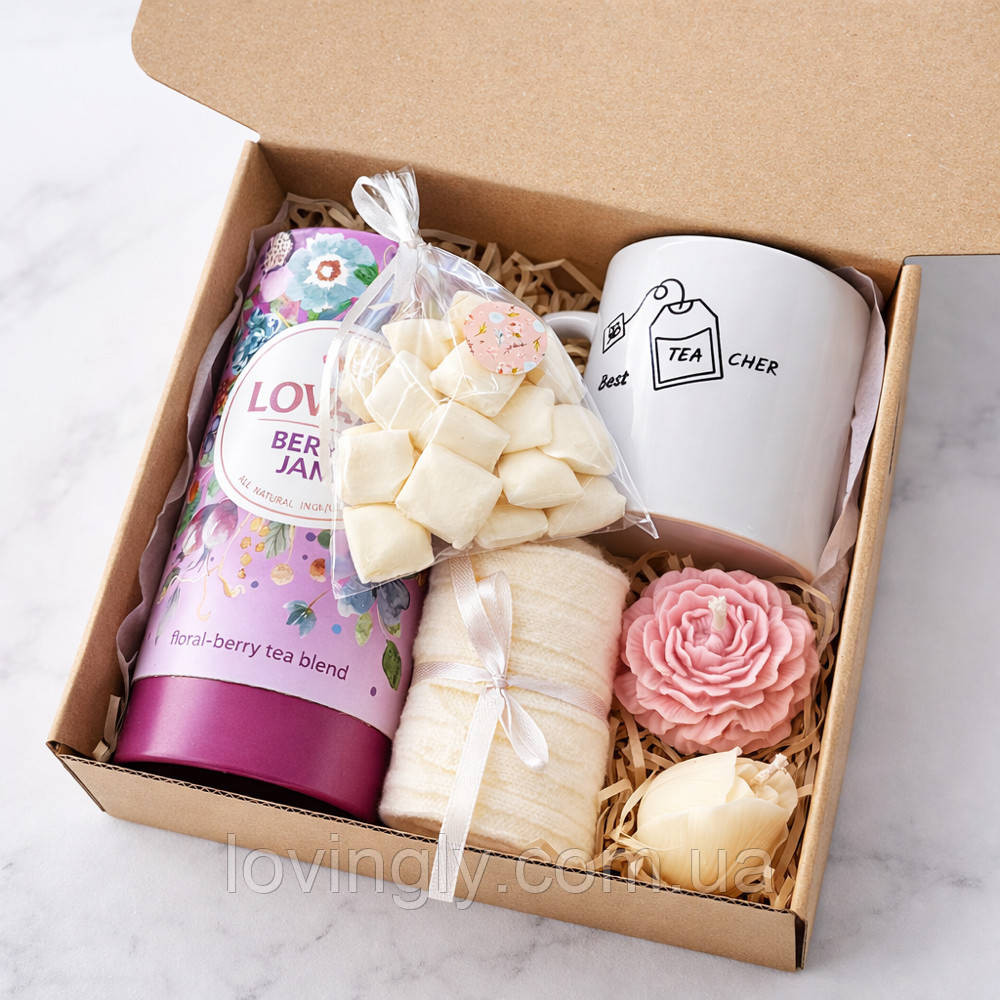 Весенний подарочный набор для учительницы - чашка Teacher, чай Lovare, сладости Ирпень - изображение 5