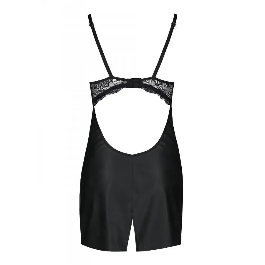 Бебі-дол з еко-шкіри та мережива Passion LOONA CHEMISE XXL/XXXL, black Львів - фото 6