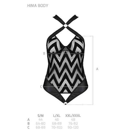 Сітчастий боді з халтером та ритмічним малюнком Passion Hima Body S/M, black Sex Aura Київ