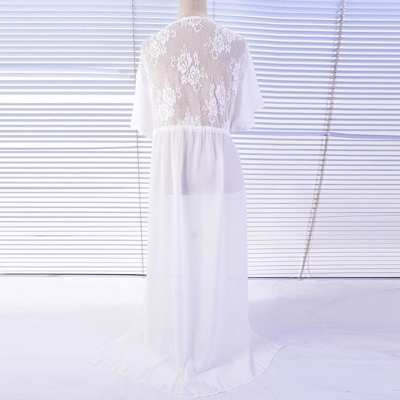 Пляжний халат з мереживом на спині L білий Київ - фото 8