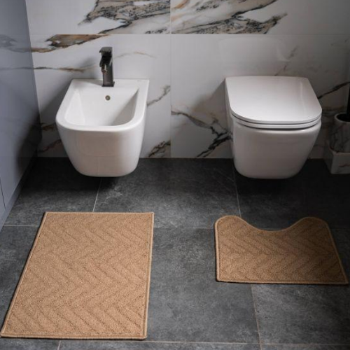 Набір килимків для ванної 2шт: 44*70см+44*40см U-виріз Little бежевий Дариана Житомир - фото 3