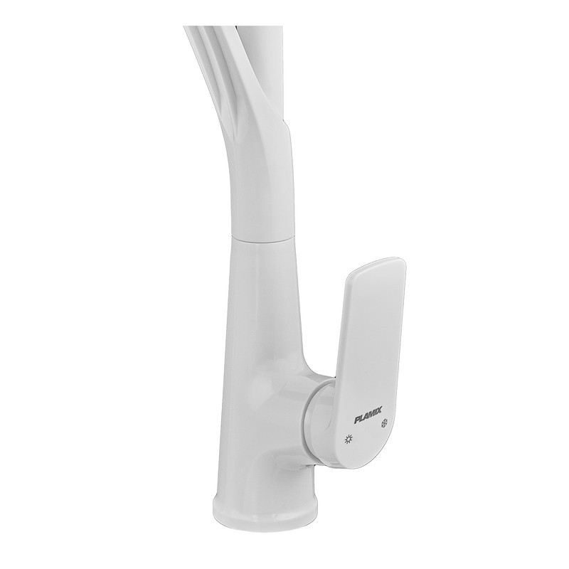 Змішувач для кухні Plamix Lucas-017 SET White REFL.White з підведенням (PM0716) Київ - фото 5
