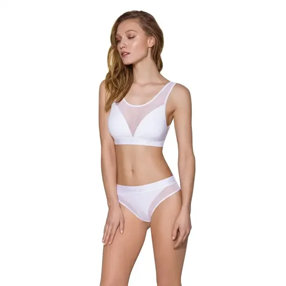 Топ з прозорою вставкою Passion PS002 TOP XL, white Львів