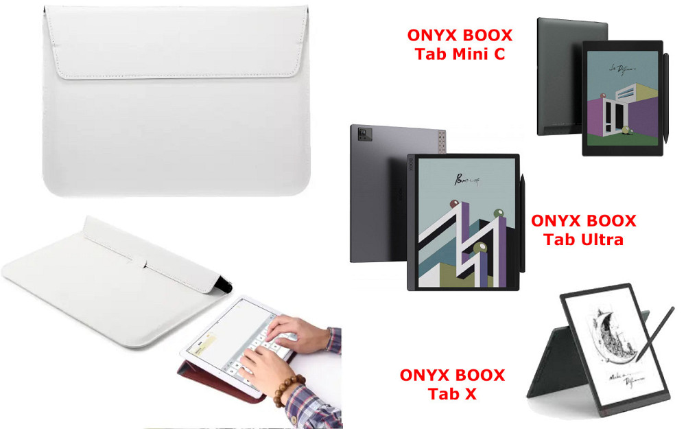 Чехол-конверт VitoCase для ONYX BOOX Tab Mini C, Tab Ultra, Tab X, с функцией подставки для книги Белый Киев - изображение 1