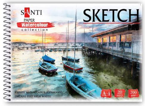 Альбом для акварелі "SANTI" "City" 130508 А4, "Paper Watercolour Collection", 20 арк, 200г/м3, шт Київ - фото 1