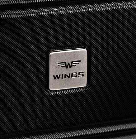 Валіза пластикова Wings 5398 середня 65 см чорна Київ