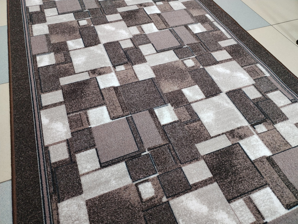 Килимова доріжка Повсть, Коричнева мозайка, Ширина 1.5м. Кам'янське - фото 4