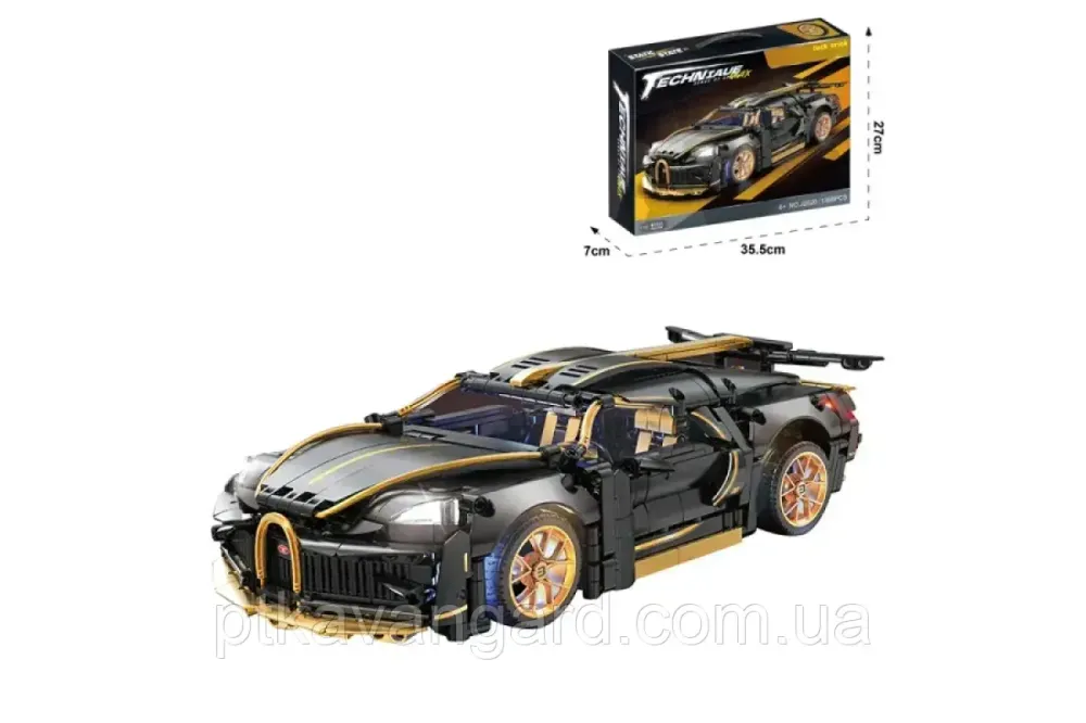 Дитячий конструктор автомобіль Bugatti спорткар машина 1368 деталей Технік чорний J2020 Хмельницький - фото 4