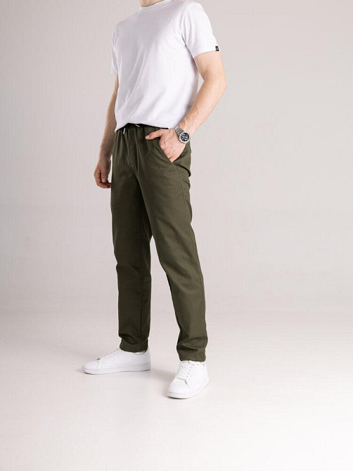 Коттоновые брюки мужские весенние осенние хаки с карманами Pobedov Step Киев - изображение 1