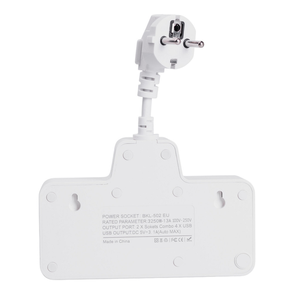 Yiwu Мережевий фільтр на 2 євро розетки з 2 USB та 2 Type-C білий HP-5-17 Коломыя - изображение 4