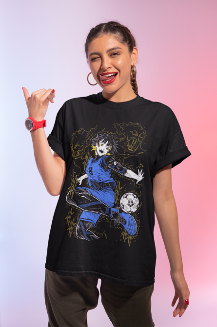 Футболка для мальчика аниме Йоикхи Ісаги Блуе Локк оверсайз (рост от 165 до 180 ) Черний AnimeJ0778m Днепр - изображение 2