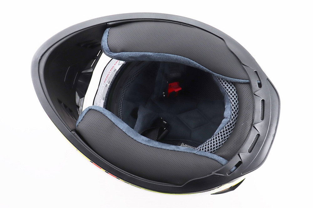 Шолом інтеграл, закритий (сертифікація DOT)+відкидні окуляри BLD-М61 S (55-56см), ЧОРНО-ЧЕРВОНИЙ (флуоресцентний) Київ - фото 7