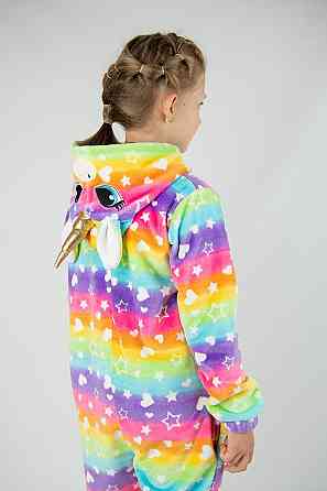 Кігурумі дитячий і підлітковий,Єдиноріг райдужний, пижама -  комбінезон домашній на блискавці топ Київ