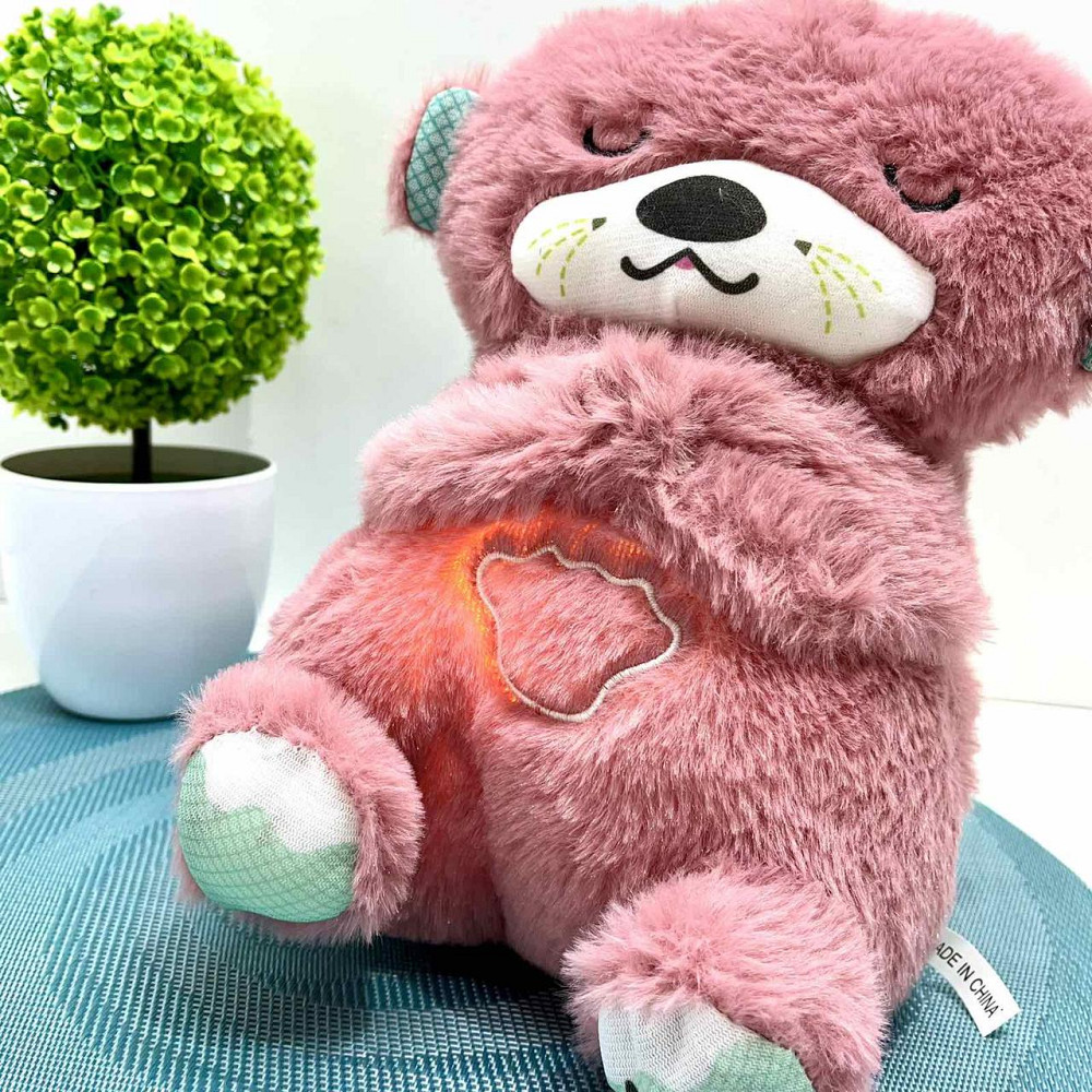 Видра інтерактивна дихає підсвічується сопить і відтворює заспокійливу музику Рожева (853-1) Чернигов - изображение 6