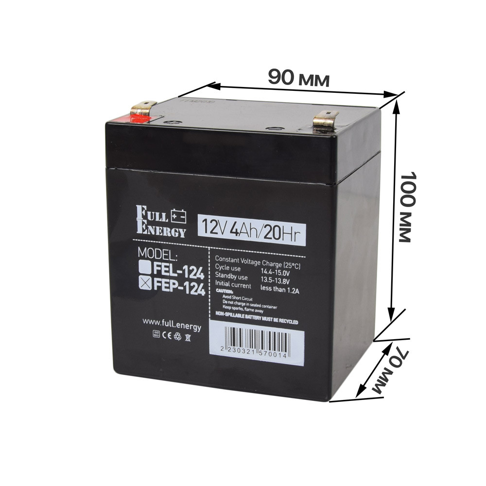 Акумулятор 12В 4А·год для ДБЖ Full Energy FEP-124 Киев - изображение 2