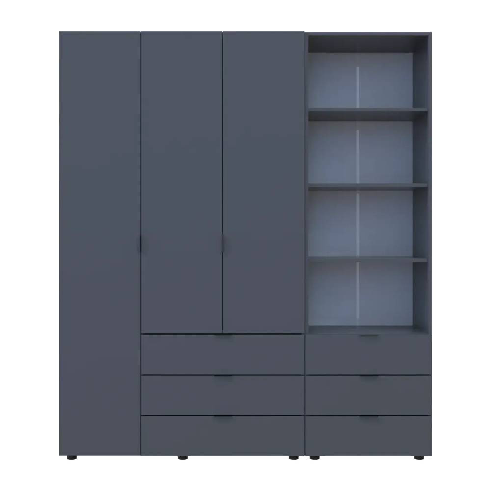 Шафа для одягу Doros Гелар Графіт 3ДСП з пеналом 176.2х49.5х203.4 (DRS-011920) Львів - фото 6