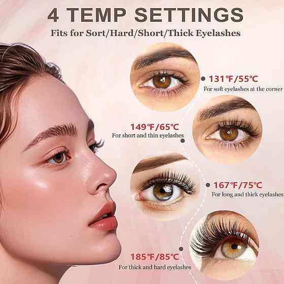 Електричні щипці для вій ZIOU BT-HEC01-WH Білий підігрів LED дисплей 4 режими USB-C гребінець 10с 24H стійкість захист від Київ