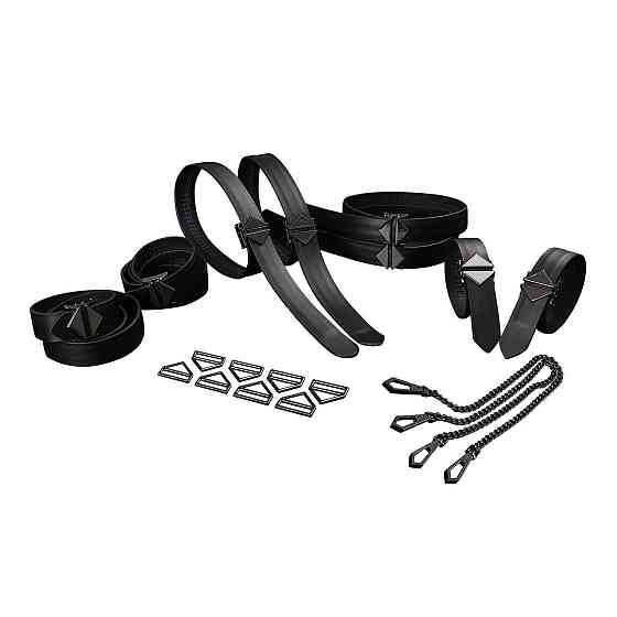 Набір із 8 ременів для зв'язування LOCKINK 8-Bondage-Straps Restraint Set — Black Sex Aura Київ