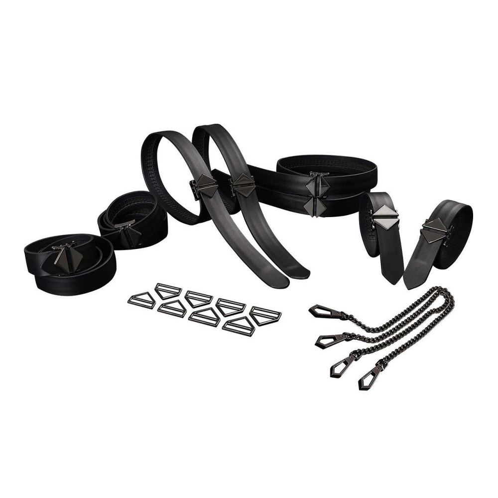 Набір із 8 ременів для зв'язування LOCKINK 8-Bondage-Straps Restraint Set — Black Sex Aura Київ - фото 1