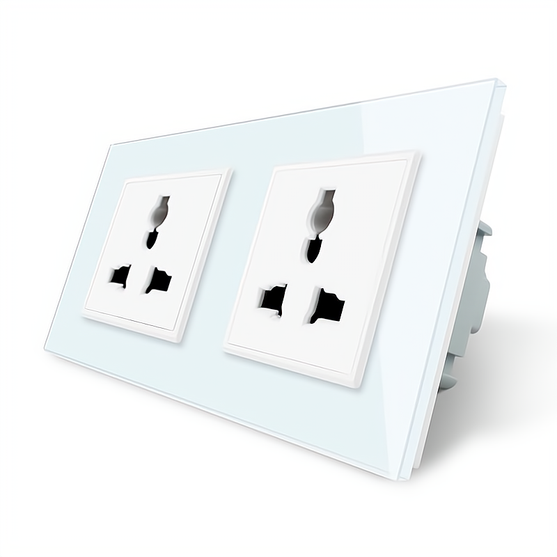 LIVOLO Розетка двомісна універсальна Livolo білий скло (VL-C7FCT22-4WP) Коломыя - изображение 5