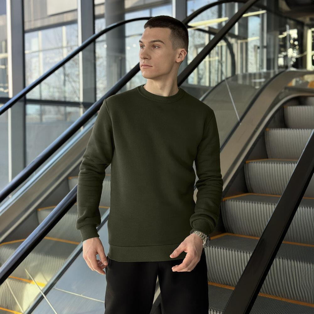 Світшот чоловічий зимовий темний хакі Pobedov 007 ЗИМА Київ - фото 4