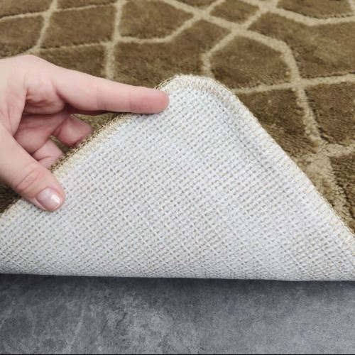 Килимок для ванних кімнат поліпропіленовий TM DarianA Standard u-cut 60*50 бежевий геометрія Житомир - фото 2