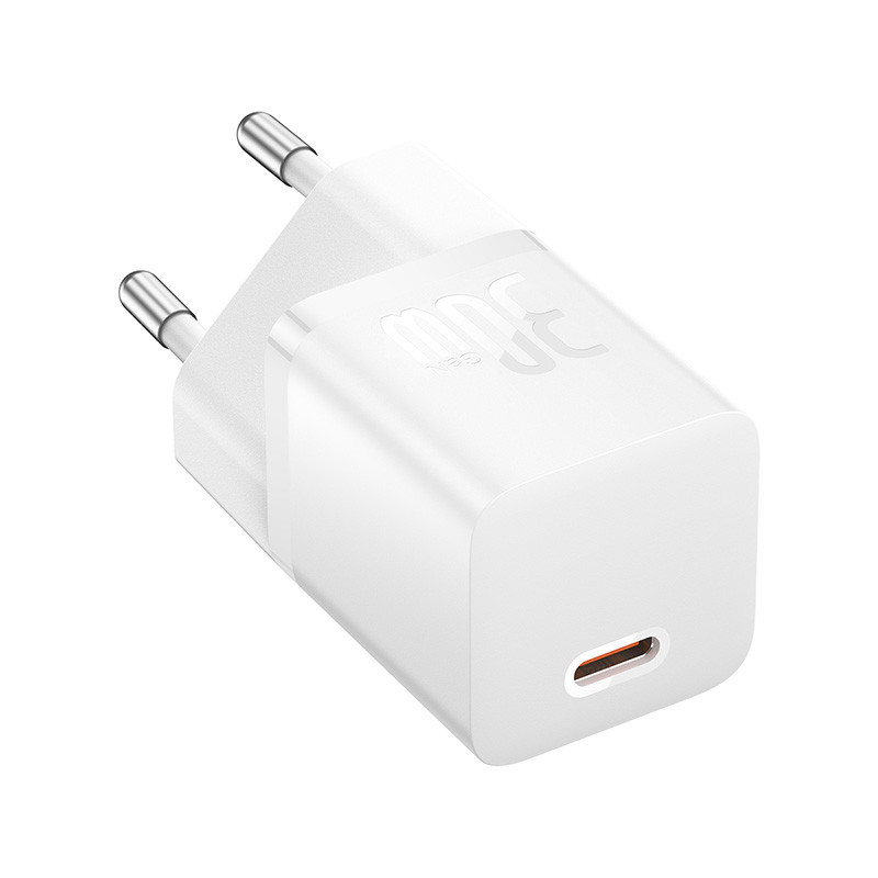 Мережевий зарядний пристрій з кабелем Baseus GaN5 Fast Charger(mini) 1C 30W EU Moon White(With: Fast Charging Одеса - фото 4