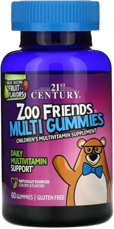 Мультивитамины для детей 21st Century Zoo Friends Multi Gummies 60 жев конк Киев