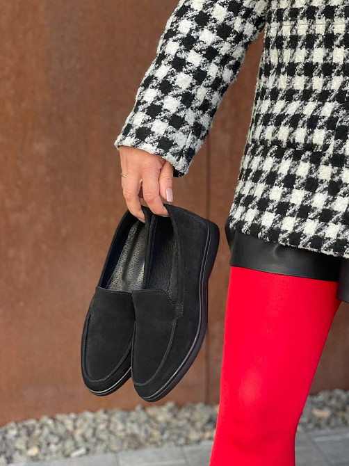 Daragani Лофери жіночі Daragani чорні натуральна замша висота 6 см (5351) Коломыя - изображение 8