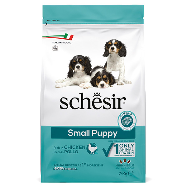 Schesir Dog Small Puppy ШЕЗІР ЦУЦЕНЯ МАЛИХ КУРКА сухий монопротеїновий корм для цуценят міні та малих порід Київ - фото 1