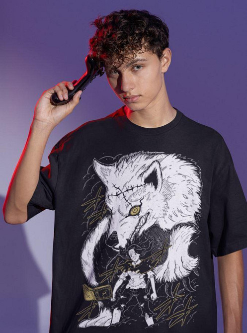 Футболка з аніме принтом Чорна конюшина оверсайз (S/M/L) Чорний AnimeJ1030 Дніпро - фото 4