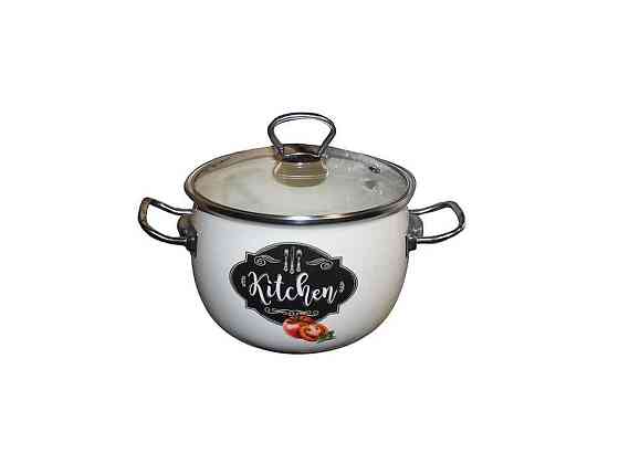 Каструля ем. 3.5 л сферическая с н/ж обод. скл.кр. и имп.фурнит. Kitchen Tomat I81 ТМ IDILIA Solmir Киев