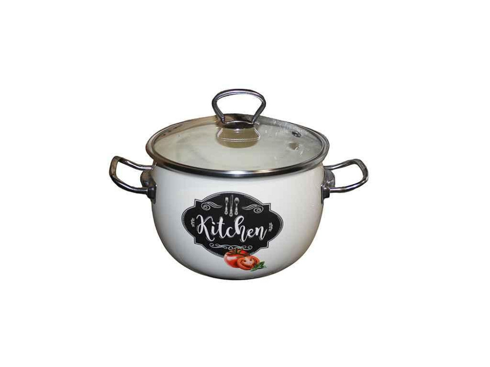Каструля ем. 3.5 л сферическая с н/ж обод. скл.кр. и имп.фурнит. Kitchen Tomat I81 ТМ IDILIA Solmir Киев - изображение 1