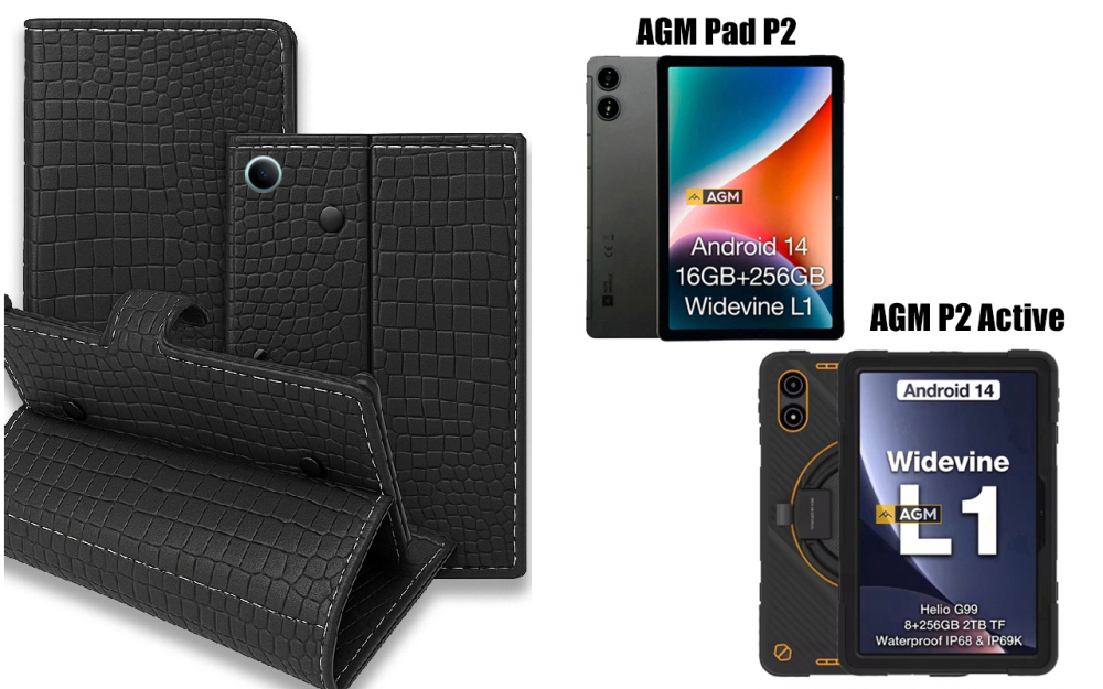Книга-трансформер для планшета Agm Pad P2, P2 Active, цвет Black Krokodil Black Киев - изображение 1