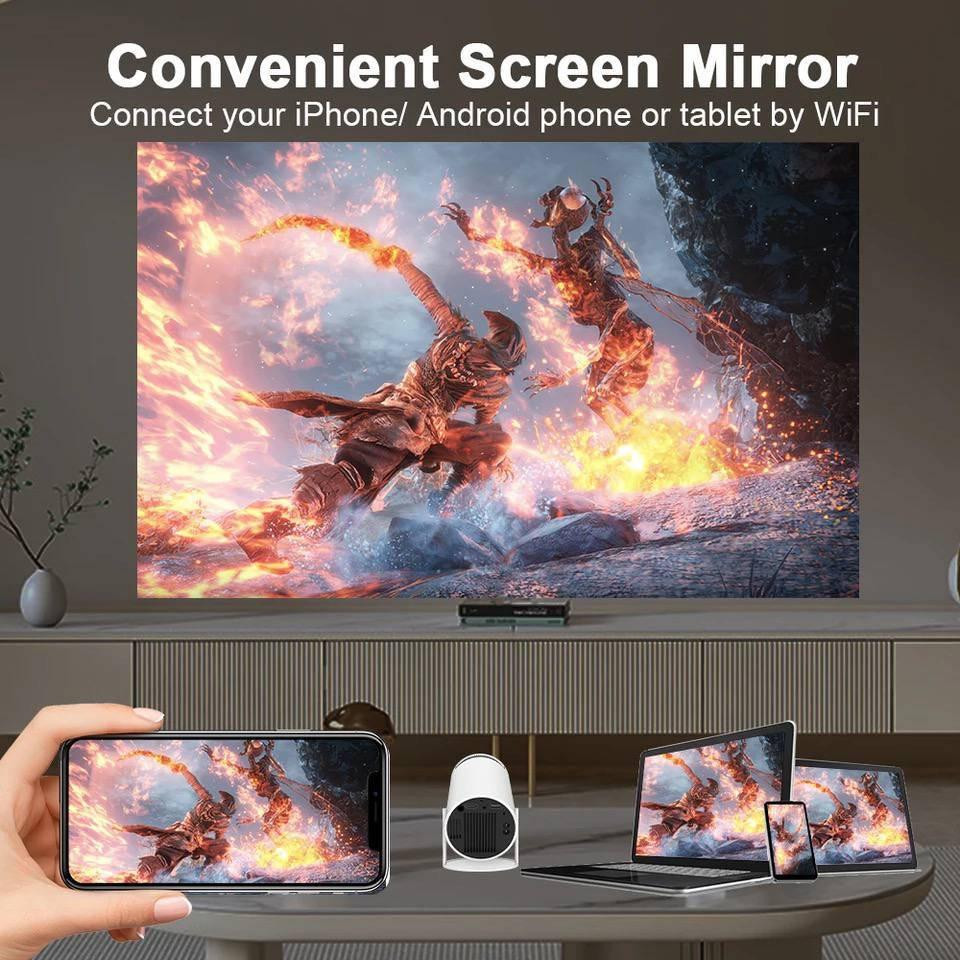 Проектор HY300 Pro | Wi-Fi, Android, Full HD, Smart LED 4K підтримка  Компактний проектор для дому, кіно, ігор Киев - изображение 3