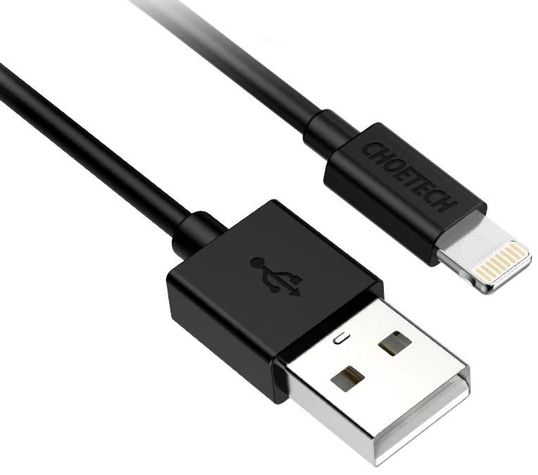 Кабель USB AM-Lightning M, 1.2 м, MFi 2.4A, чорний Choetech Вінниця - фото 2