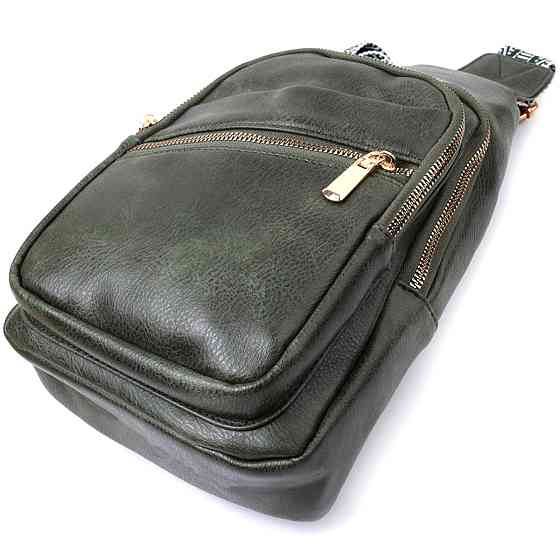 Удобная женская сумка с одной лямкой через плечо из экокожи Vintage 22756 Зеленый Киев