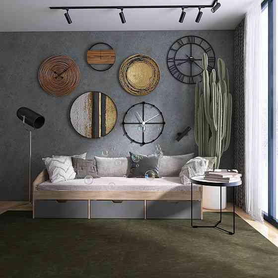 Ліжко односпальне з ящиками Еверест Комфорт 3 193х84х59 см Дуб сонома/Графіт (DTM-073835) Львів