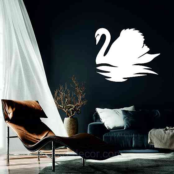 Декоративне настінне Панно «Лебідь», Декор на стіну 90*74 см, Білий Київ